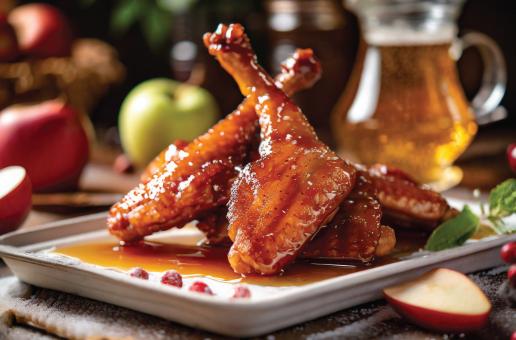 Apple Cider Glazed Chicken Wings