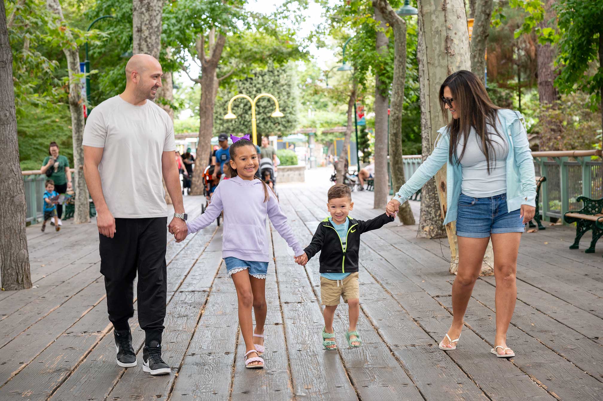 happy family on sycamore bridge